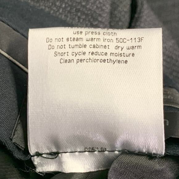 CALVIN KLEIN COLLECTION Size 32 Charcoal Grid Wool Flat Front Dress Pants - Picture 7 of 8